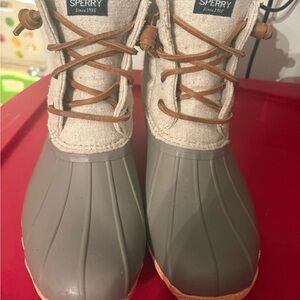 Sperry Gray and Brown Waterproof Boots